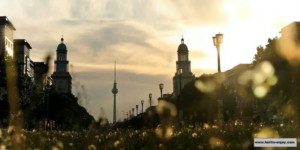 The TV Tower in Berlin from Karl Marx Strasse