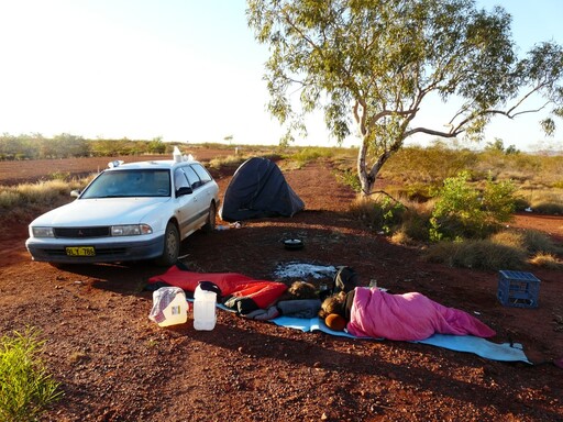 Sleeping in the desert Australia